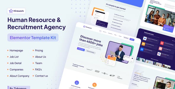 Hirework – Human Resource & Recruitment Agency Elementor Pro Template Kit Hirework – Human Resource & Recruitment Agency Elementor Pro Template Kit
