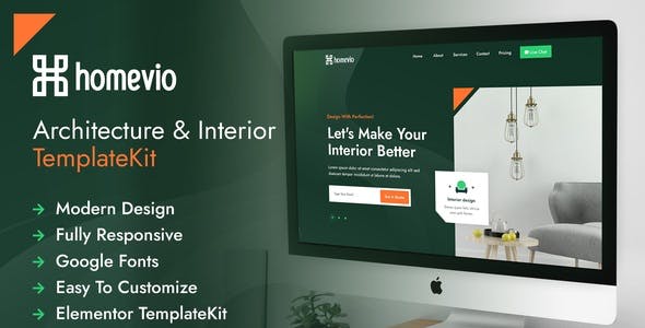 Homevio | Architecture Interior Elementor Template Kit Homevio | Architecture Interior Elementor Template Kit