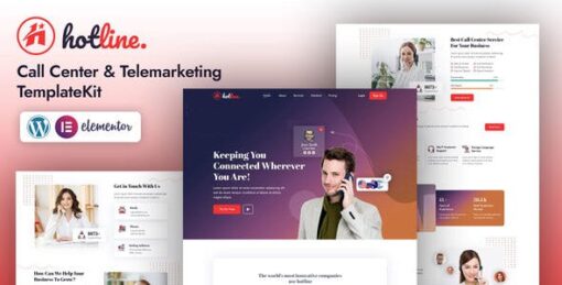 Hotline | Call Center &Telemarketing Elementor Template Kit