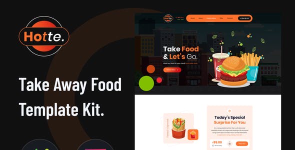 Hotte – Take Away Food Elementor Template Kit Hotte – Take Away Food Elementor Template Kit