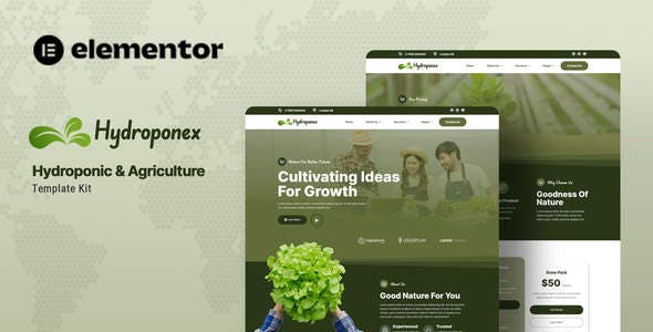 Hydroponex – Hydroponic & Agriculture Elementor Template Kit Hydroponex – Hydroponic & Agriculture Elementor Template Kit