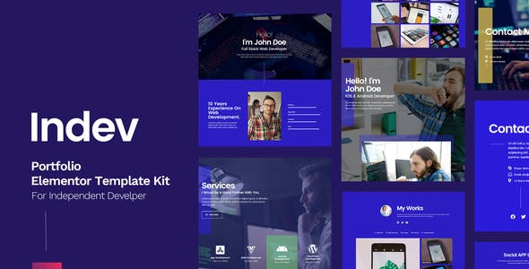 Indev – Portfolio Elementor Template Kit For Developer Indev – Portfolio Elementor Template Kit For Developer