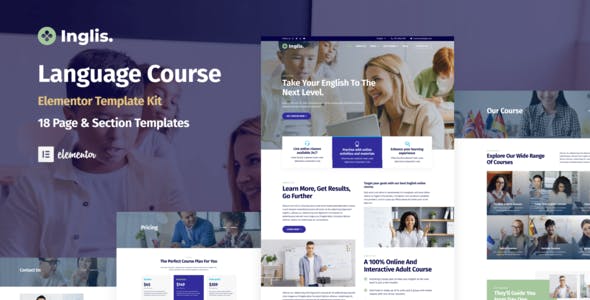 Inglis – Language Course WordPress Elementor Template Kit Inglis – Language Course WordPress Elementor Template Kit