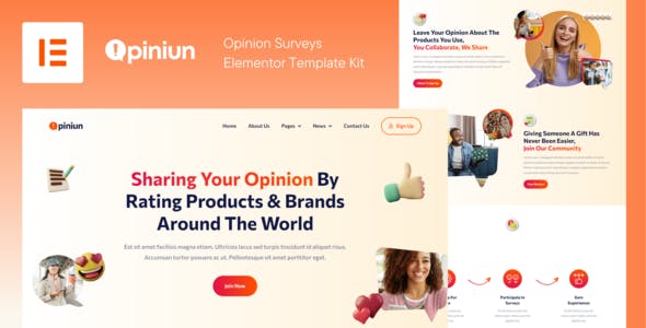 Opiniun – Opinion Surveys Elementor Template Kit Opiniun – Opinion Surveys Elementor Template Kit
