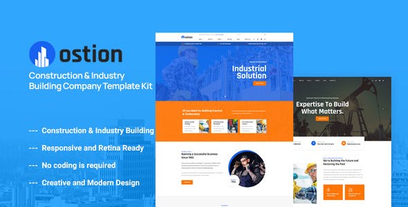 Ostion – Construction & Industry Building Company Template Kit Ostion – Construction & Industry Building Company Template Kit