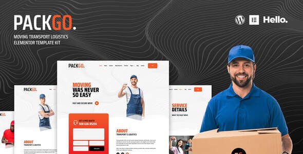 PackGo – Moving Transport Logistics Elementor Template Kit PackGo – Moving Transport Logistics Elementor Template Kit