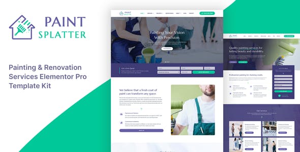 Paint Splatter – Painting & Renovation Services Elementor Pro Template Kit Paint Splatter – Painting & Renovation Services Elementor Pro Template Kit