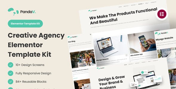 PandaV – Creative Agency Elementor Template Kit PandaV – Creative Agency Elementor Template Kit