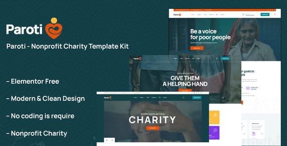 Paroti – Non Profit Charity Elementor Template Kit Paroti – Non Profit Charity Elementor Template Kit