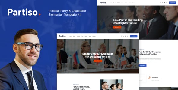 Partiso | Political Party & Candidate Elementor Template Kit Partiso | Political Party & Candidate Elementor Template Kit
