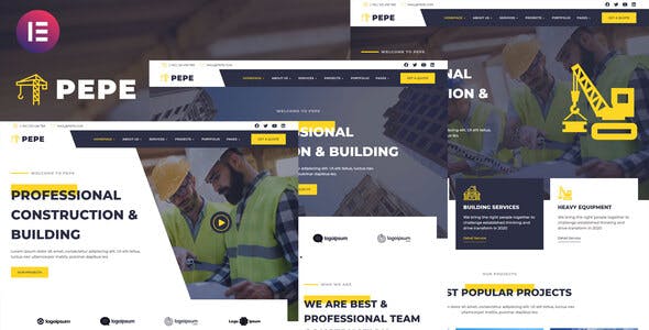 Pepe – Building & Construction Business Services Elementor Template Kit Pepe – Building & Construction Business Services Elementor Template Kit