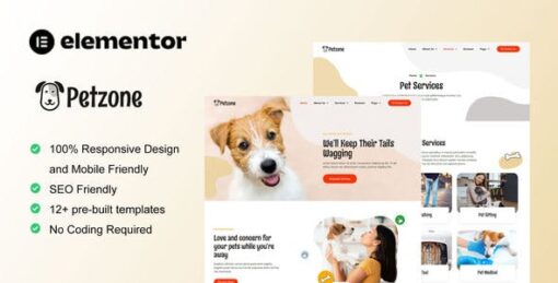 PetZone – Pet Care Services Elementor Template Kit