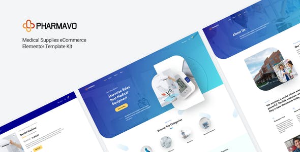 Pharmavo | Medical Supplies eCommerce Elementor Template Kit Pharmavo | Medical Supplies eCommerce Elementor Template Kit