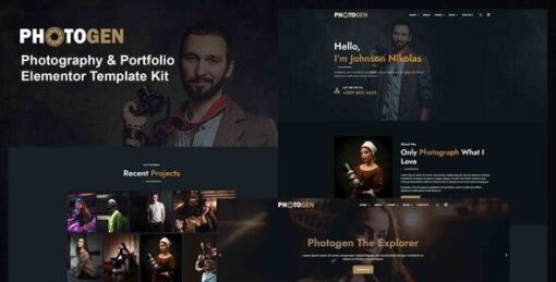 Photogen – Photography & Portfolio Elementor Template Kit