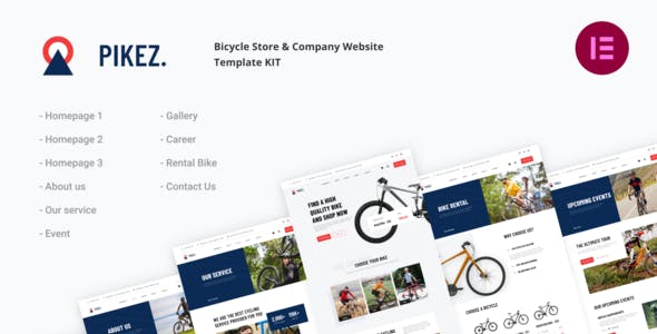 Pikez – Bike Shop & Bicycle Rental Elementor Template Kit Pikez – Bike Shop & Bicycle Rental Elementor Template Kit