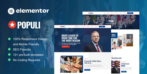 Populi – Politician Elementor Template Kit Populi – Politician Elementor Template Kit
