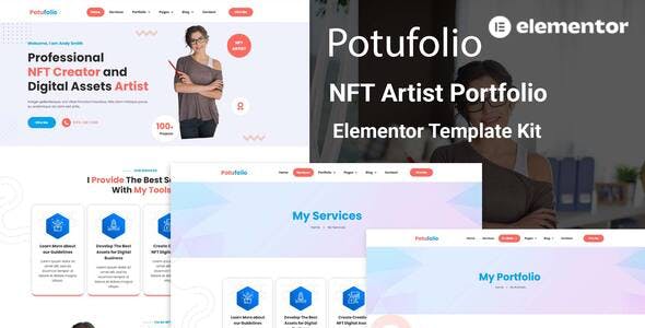 Potufolio – NFT Artist Portfolio Elementor Template Kit Potufolio – NFT Artist Portfolio Elementor Template Kit