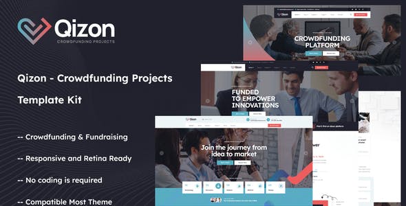 Qizon – Crowdfunding Projects Elementor Template Kit Qizon – Crowdfunding Projects Elementor Template Kit