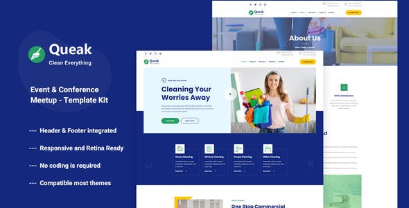 Queak – Cleaning Service Elementor Template Kit Queak – Cleaning Service Elementor Template Kit