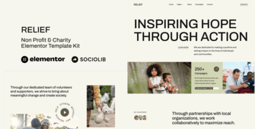 Relief – Non Profit & Charity Elementor Template Kit