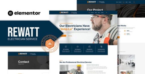 Rewatt – Professional Electrical Services Elementor Template Kit