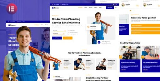 Rocee – Plumbing Service & Maintenance Elementor Template Kit