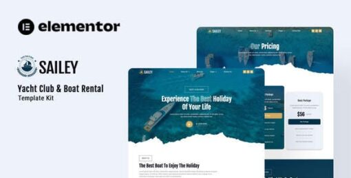 Sailey – Yacht Club & Boat Rental Elementor Template Kit