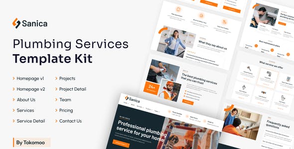 Sanica | Plumbing Services Elementor Template Kit Sanica | Plumbing Services Elementor Template Kit