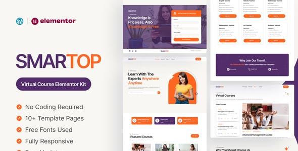 Smartop – Virtual Course Elementor Pro Template Kit Smartop – Virtual Course Elementor Pro Template Kit