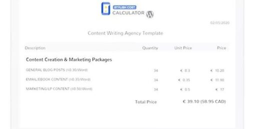 Stylish Cost Calculator Premium