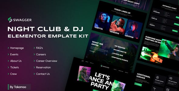 Swagger | Night Club & DJ Elementor Template Kit Swagger | Night Club & DJ Elementor Template Kit