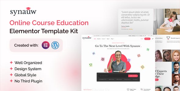 Synauw – Online Course Education Elementor Pro Template Kit Synauw – Online Course Education Elementor Pro Template Kit
