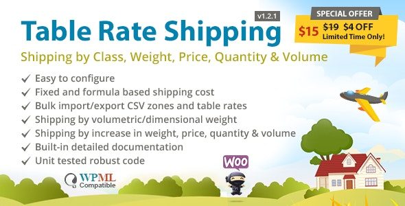Table Rate Shipping by Class, Weight, Price, Quantity & Volume for WooCommerce Table Rate Shipping by Class, Weight, Price, Quantity & Volume for WooCommerce