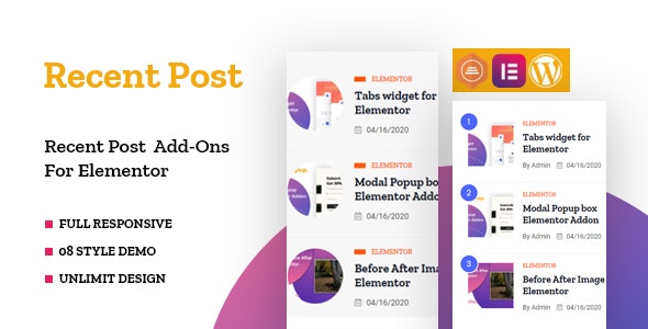 TF Recent Posts Addon For Elementor TF Recent Posts Addon For Elementor