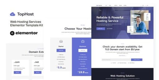 TopHost – Web Hosting Services Elementor Template Kit