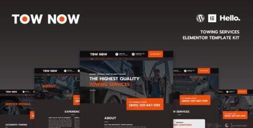 Tow Now – Towing Services Elementor Template Kit