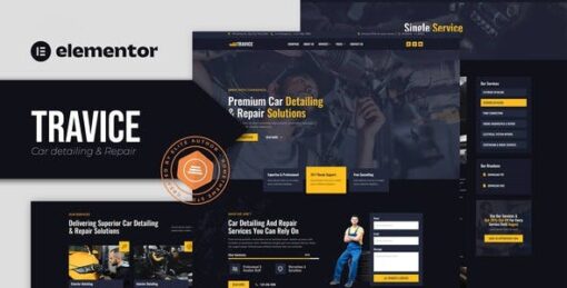 Travice – Car Detailing Service & Car Repair Elementor Template Kit