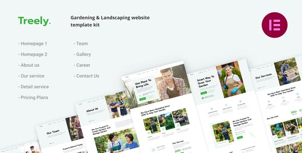 Treely | Landscape & Gardening Elementor Template Kit Treely | Landscape & Gardening Elementor Template Kit