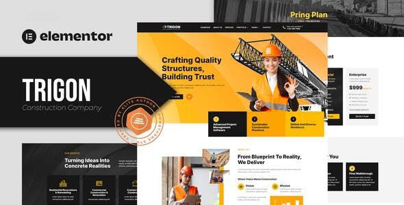 Trigon – Construction Elementor Template Kit Trigon – Construction Elementor Template Kit