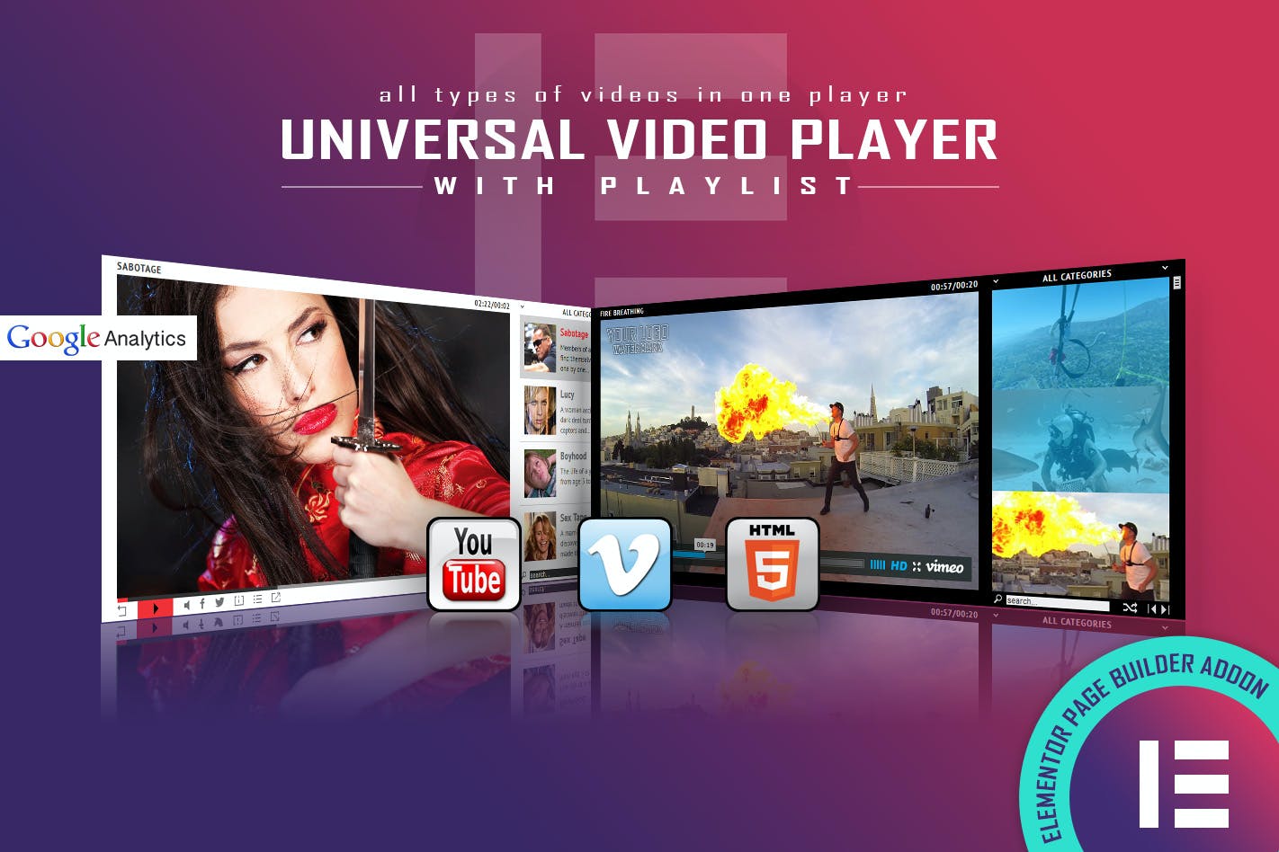 Universal Video Player – YouTube/Vimeo/Self-Hosted – Elementor Widget Universal Video Player – YouTube/Vimeo/Self-Hosted – Elementor Widget