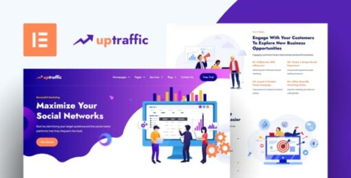 Uptraffic – Digital Marketing Agency Elementor Template Kit