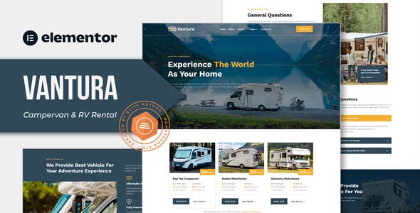 Vantura – Campervan & RV Rental Elementor Template Kit Vantura – Campervan & RV Rental Elementor Template Kit