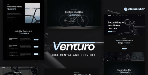 Venturo – Bike Rental and Services Elementor Template Kit Venturo – Bike Rental and Services Elementor Template Kit