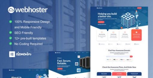 WebHoster – Web Hosting Service Elementor Template Kit
