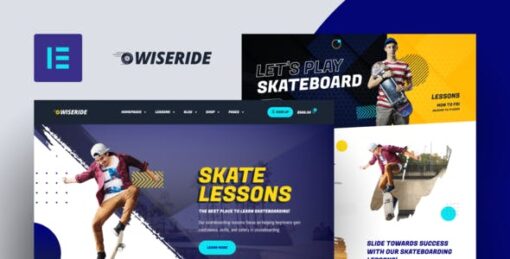 WiseRide – Skateboarding Lessons Elementor Template Kit
