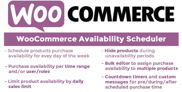 WooCommerce Availability Scheduler WooCommerce Availability Scheduler
