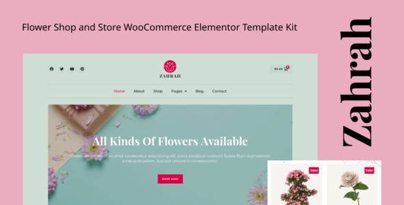Zahrah – Flower Shop & Store WooCommerce Elementor Template Kit Zahrah – Flower Shop & Store WooCommerce Elementor Template Kit