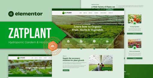 Zatplant – Hydroponic Garden and Horticulture Elementor Template Kit