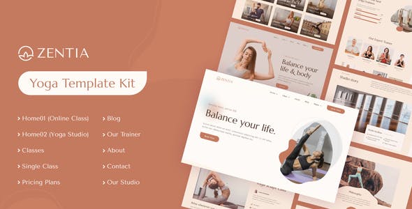 Zentia | Yoga Teacher & Studio Elementor Template Kit Zentia | Yoga Teacher & Studio Elementor Template Kit