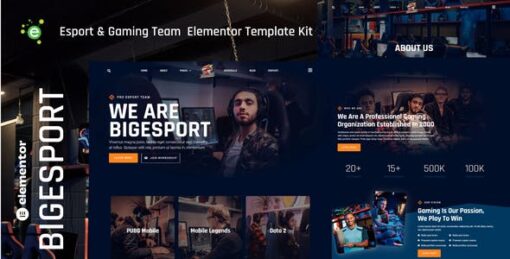 Bigesport – Esport & Gaming Team Elementor Template Kit